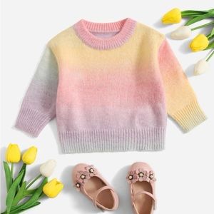 Baby Multi Cable Knit Tie Dye Drop Shoulder Ombre Sweater Mult Sizes New